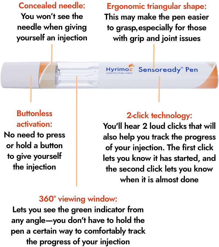 HYRIMOZ® Sensoready® pen and features mobile